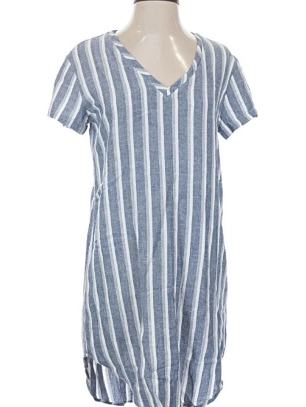 Cloth & Stone Blue White Striped Dress L Large